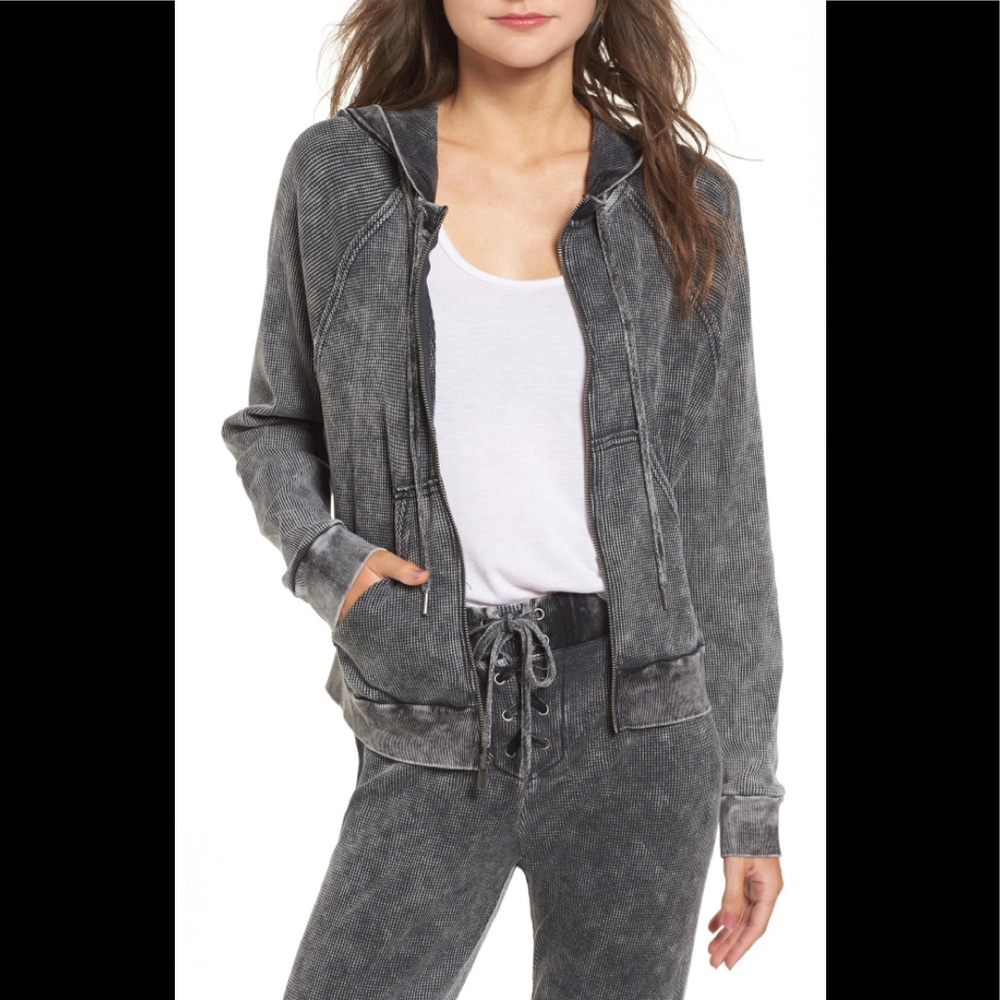 NWT Splendid Offshore Treatment Waffle-Knit Hoodie